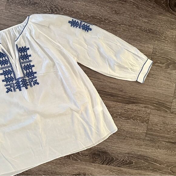 Nili Lotan Lanette Embroidered Poplin Blouse - Picture 4 of 9